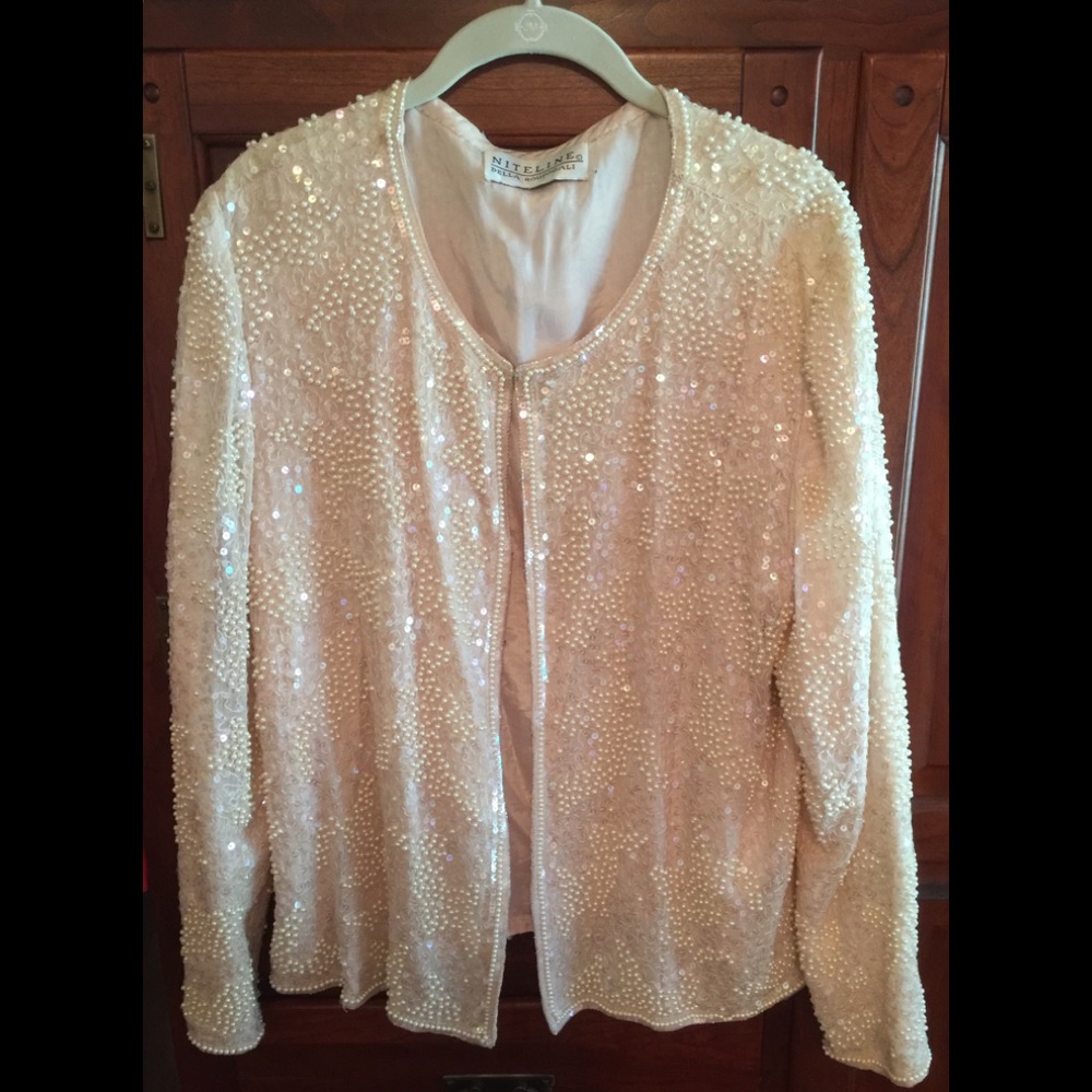 Pink Pearl and Sequin Evening Jacket 💃🍸🎼